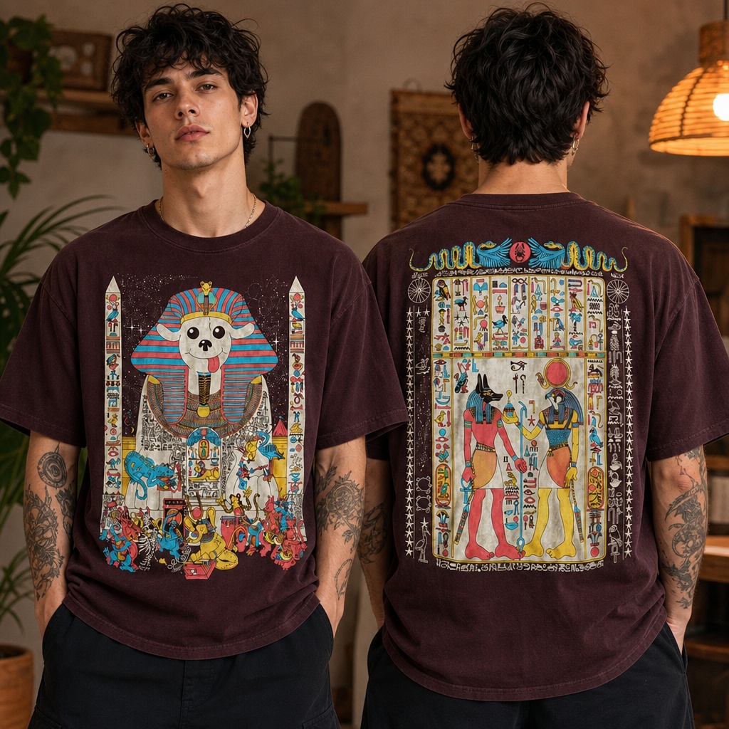 brian-blomerth-egypt-dog-pharaoh-two-sided-unisex-t-shirt-2 Brian Blomerth – Egypt Dog Pharaoh Two-Sided Unisex T-Shirt 3