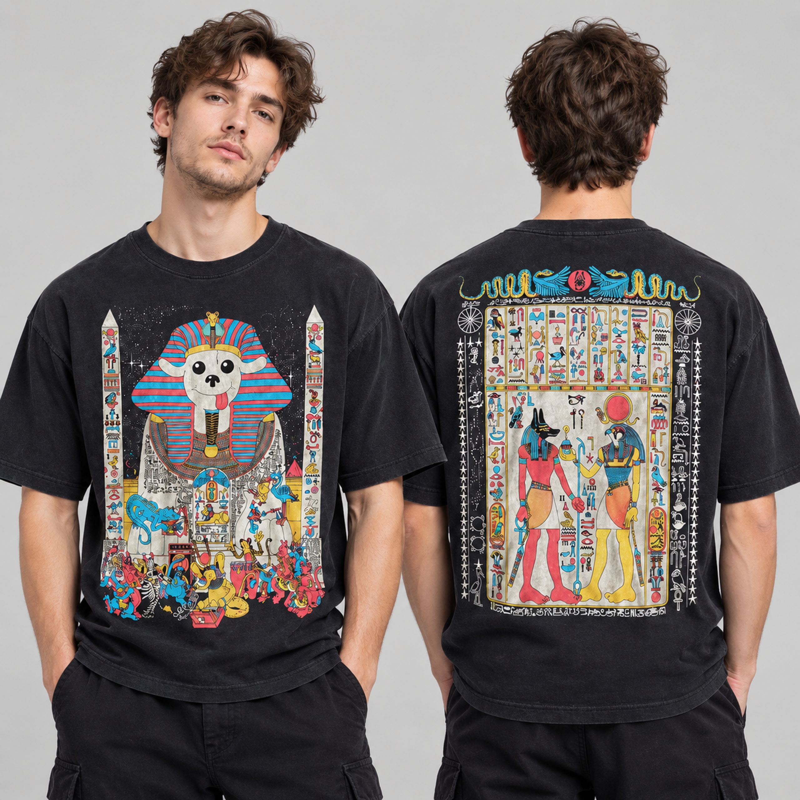 brian-blomerth-egypt-dog-pharaoh-two-sided-unisex-t-shirt Brian Blomerth – Egypt Dog Pharaoh Two-Sided Unisex T-Shirt 1