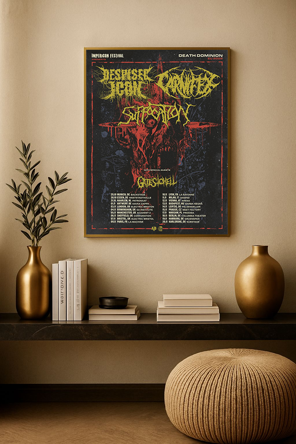 Carnifex – Death Dominion EU Tour 2026 (Germany: Oct 29–Nov 20) w/ Despised Icon & Suffocation – Poster Canvas