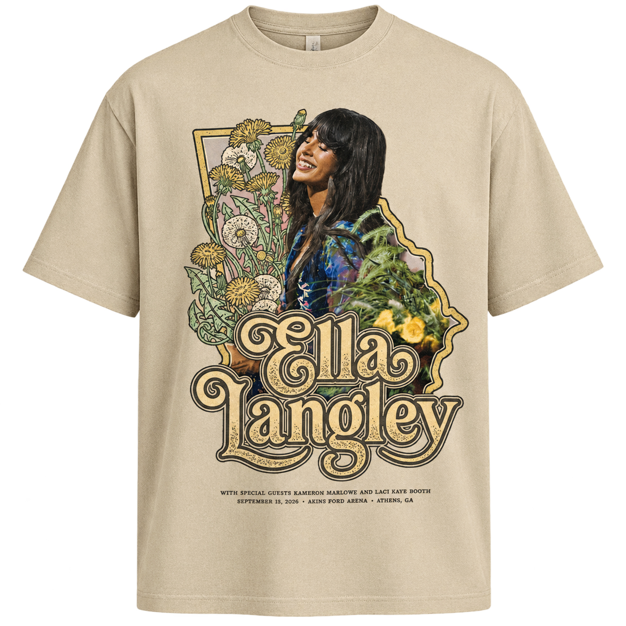 Ella Langley Athens GA 2026 Concert T-Shirt – Akins Ford Arena Dandelion Tour Tee 1
