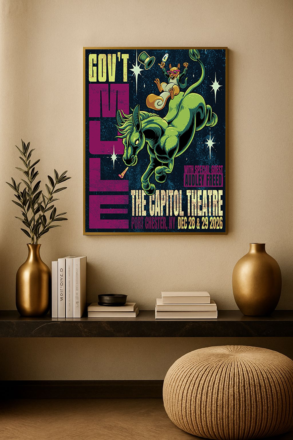 Gov’t Mule – New Year’s Run at The Capitol Theatre Port Chester (Dec 28–29, 2026) w/ Audley Freed – Poster Canvas