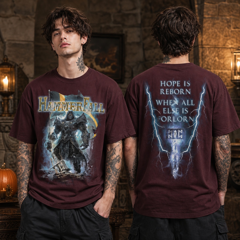 hammerfall-hope-is-reborn-when-all-else-is-forlorn-2026-two-sided-unisex-t-shirt-1 HammerFall – “Hope Is Reborn When All Else Is Forlorn” 2026 Two-Sided Unisex T-Shirt 2