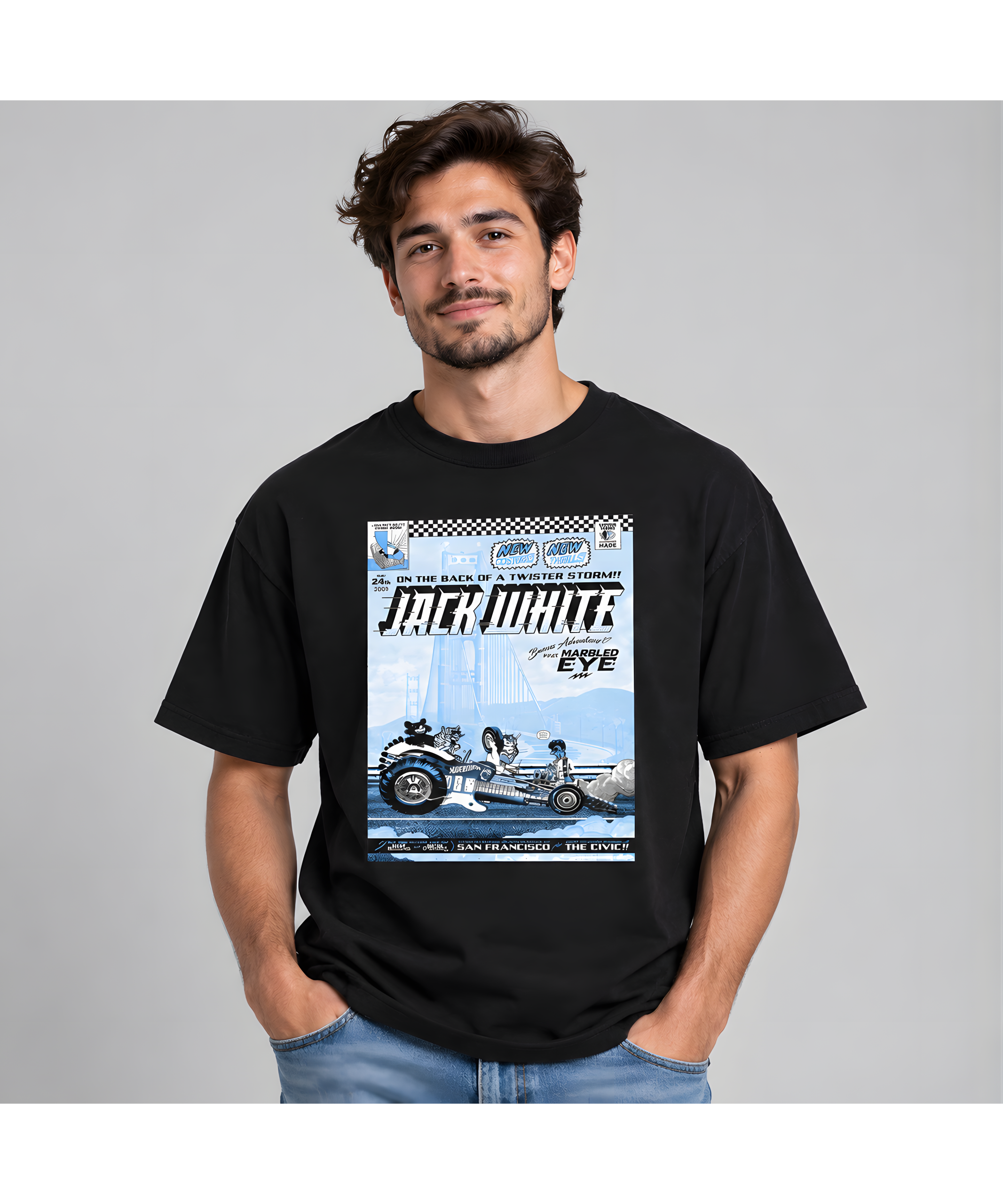 Jack White – Live 2026 at Bill Graham Civic Auditorium San Francisco (Sept 24, 2026) w/ Marbled Eye – Unisex T-Shirt
