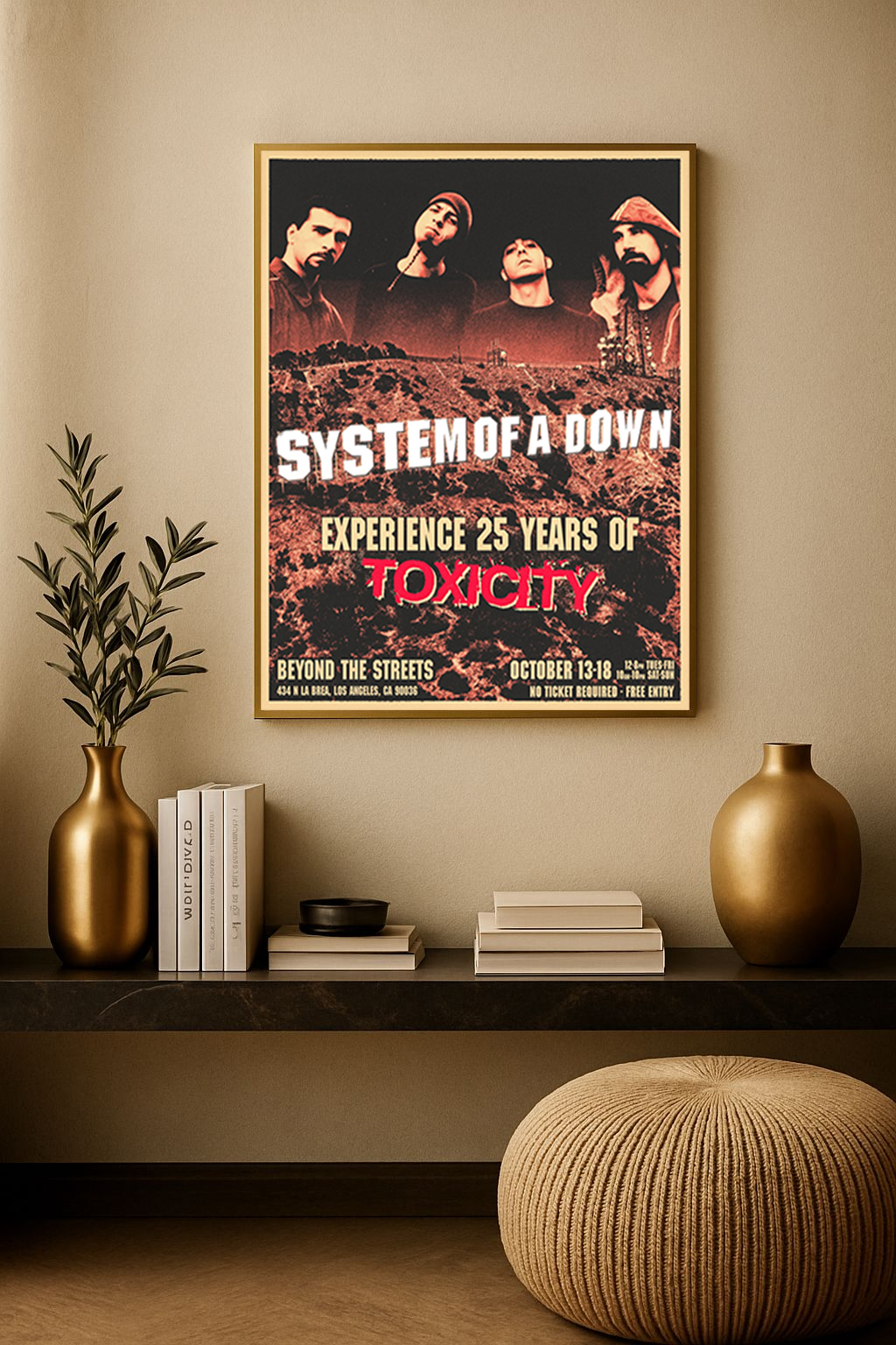 System of a Down – Toxicity 25th Anniversary Exhibition at Beyond The Streets LA (Oct 13–18, 2026) Poster Canvas
